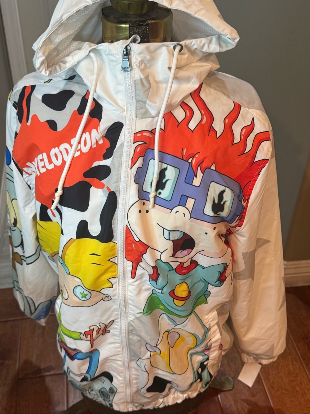 Members Only White Nickelodeon Rugrats Cartoon Windbreaker Jacket